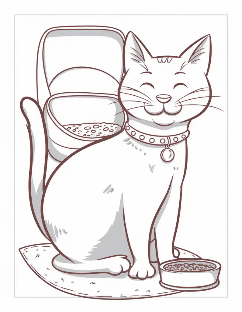 Cat Coloring Page 2