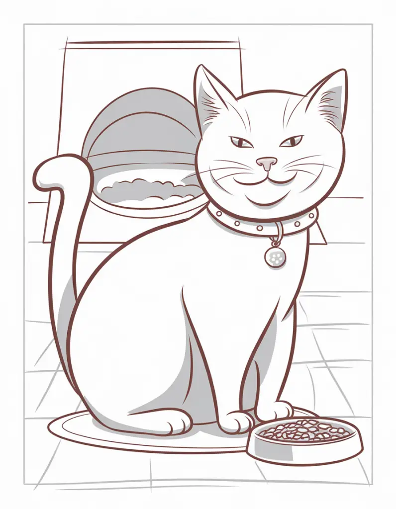 Cat Coloring Page 3