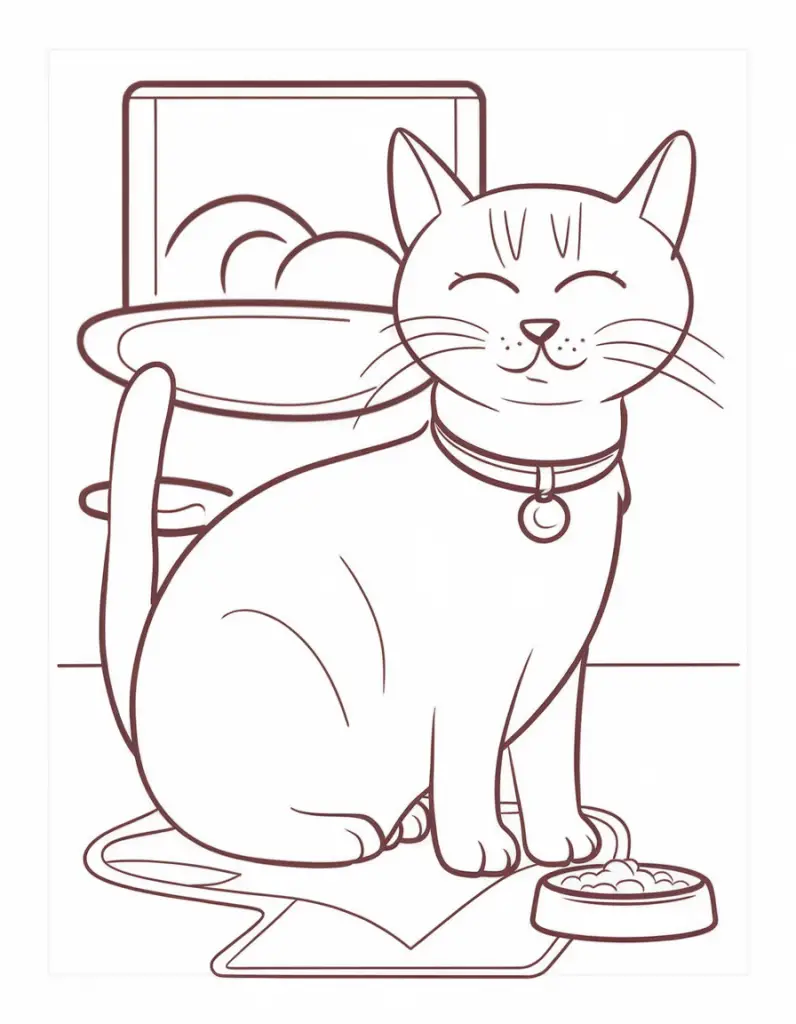 Cat Coloring Page 4