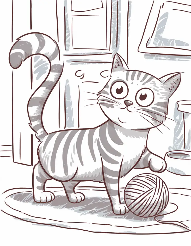 Cat Coloring Page Version Two 1