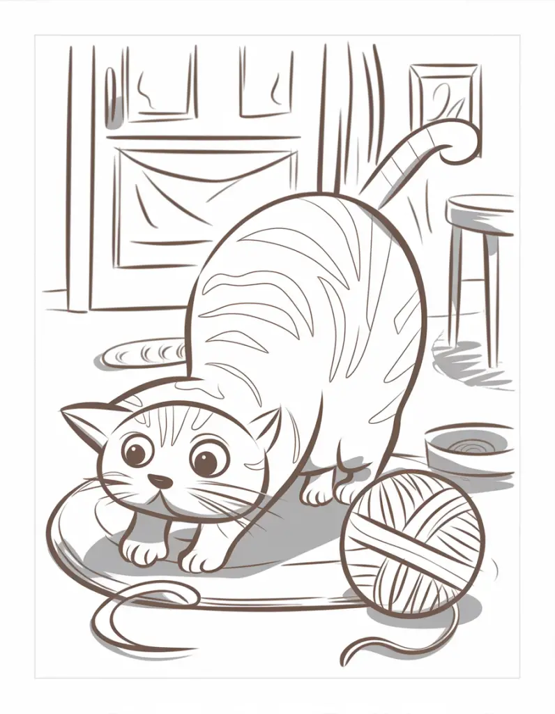 Cat Coloring Page Version Two 2