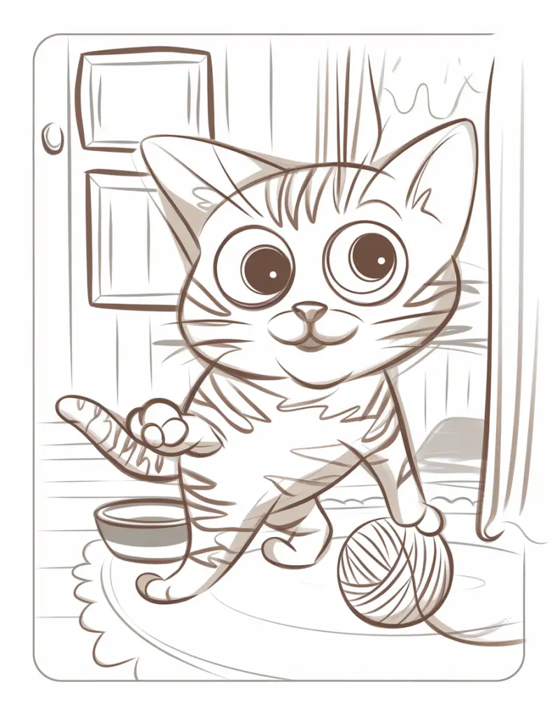 Cat Coloring Page Version Two 3