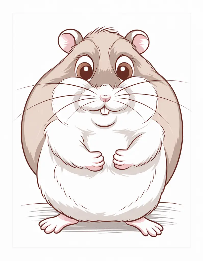 Hamster Coloring Page 2