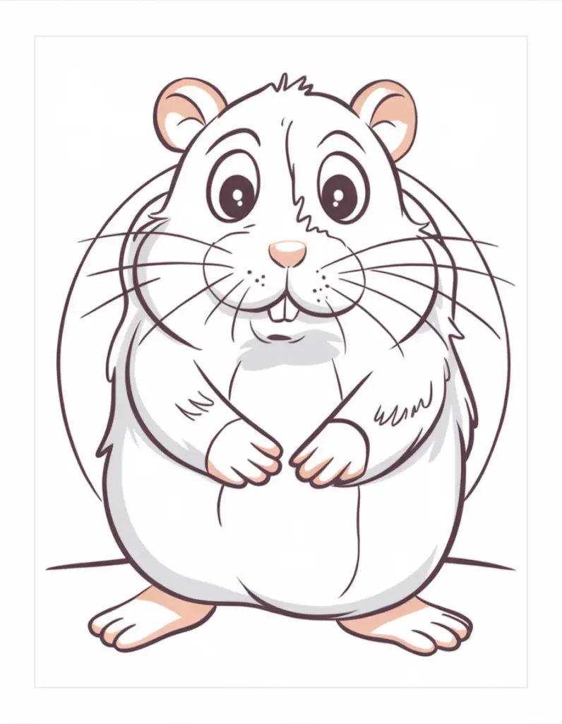 Hamster Coloring Page 4