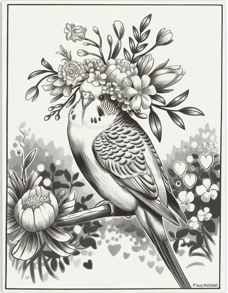 Parrot Coloring Page 4