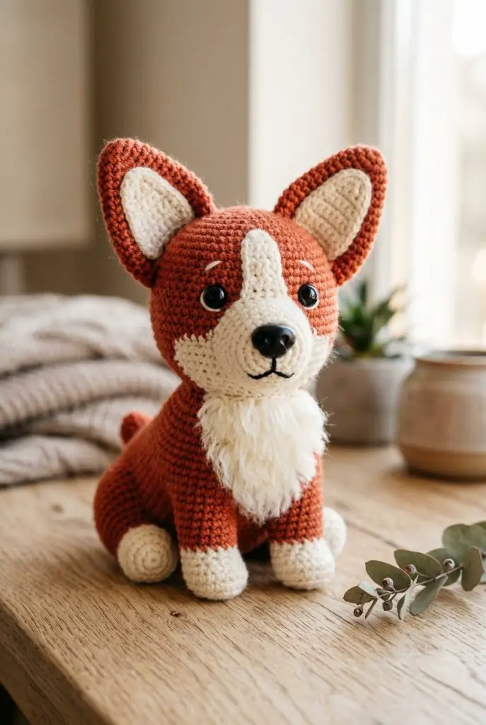 handmade amigurumi crochet Pembroke Welsh Corgi plush toy 3