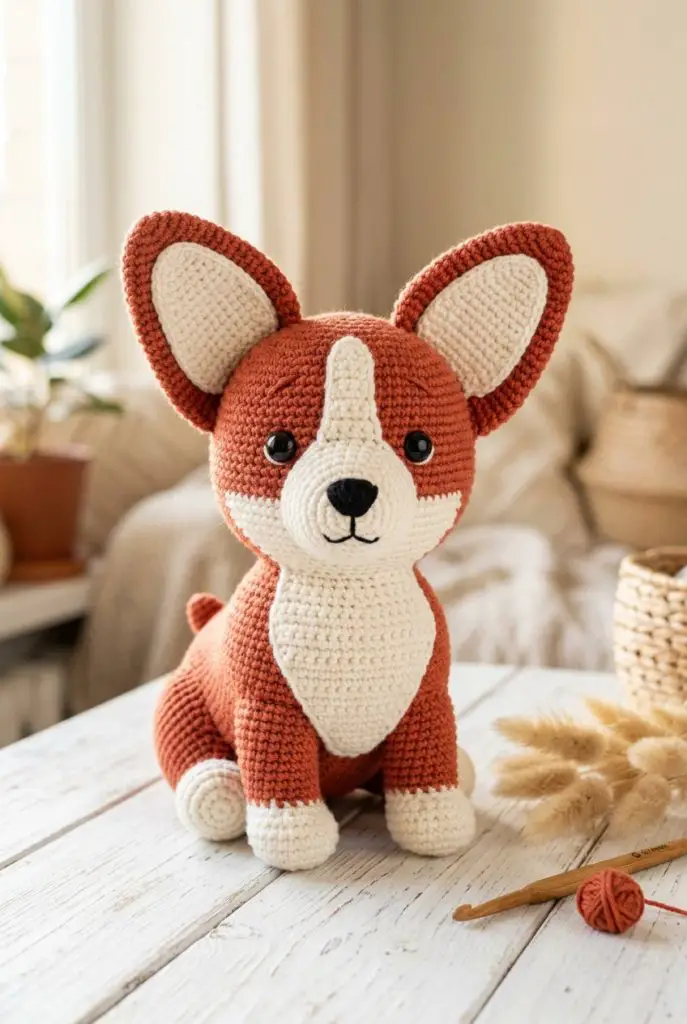 handmade amigurumi crochet Pembroke Welsh Corgi plush toy 4