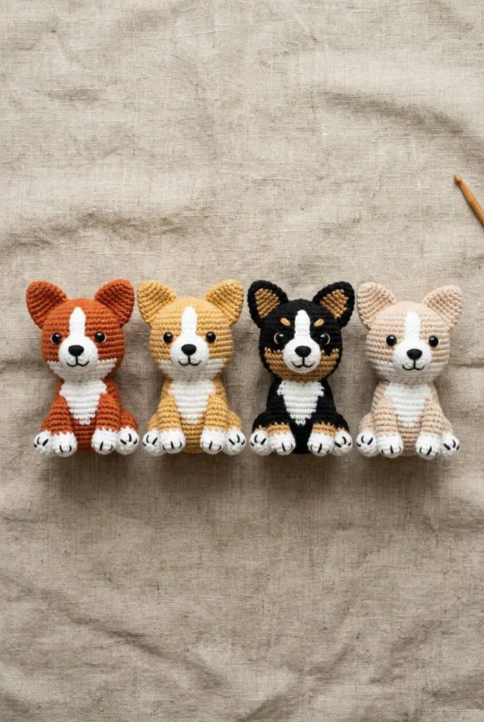 handmade amigurumi crochet Pembroke Welsh Corgi plush toy 6