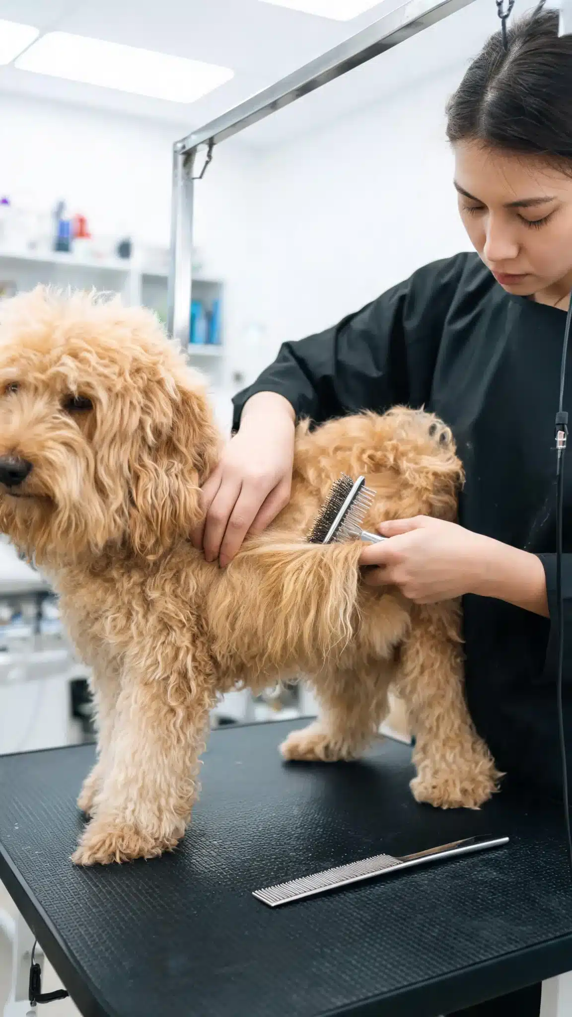 How do you brush a wavy Goldendoodle the right way?