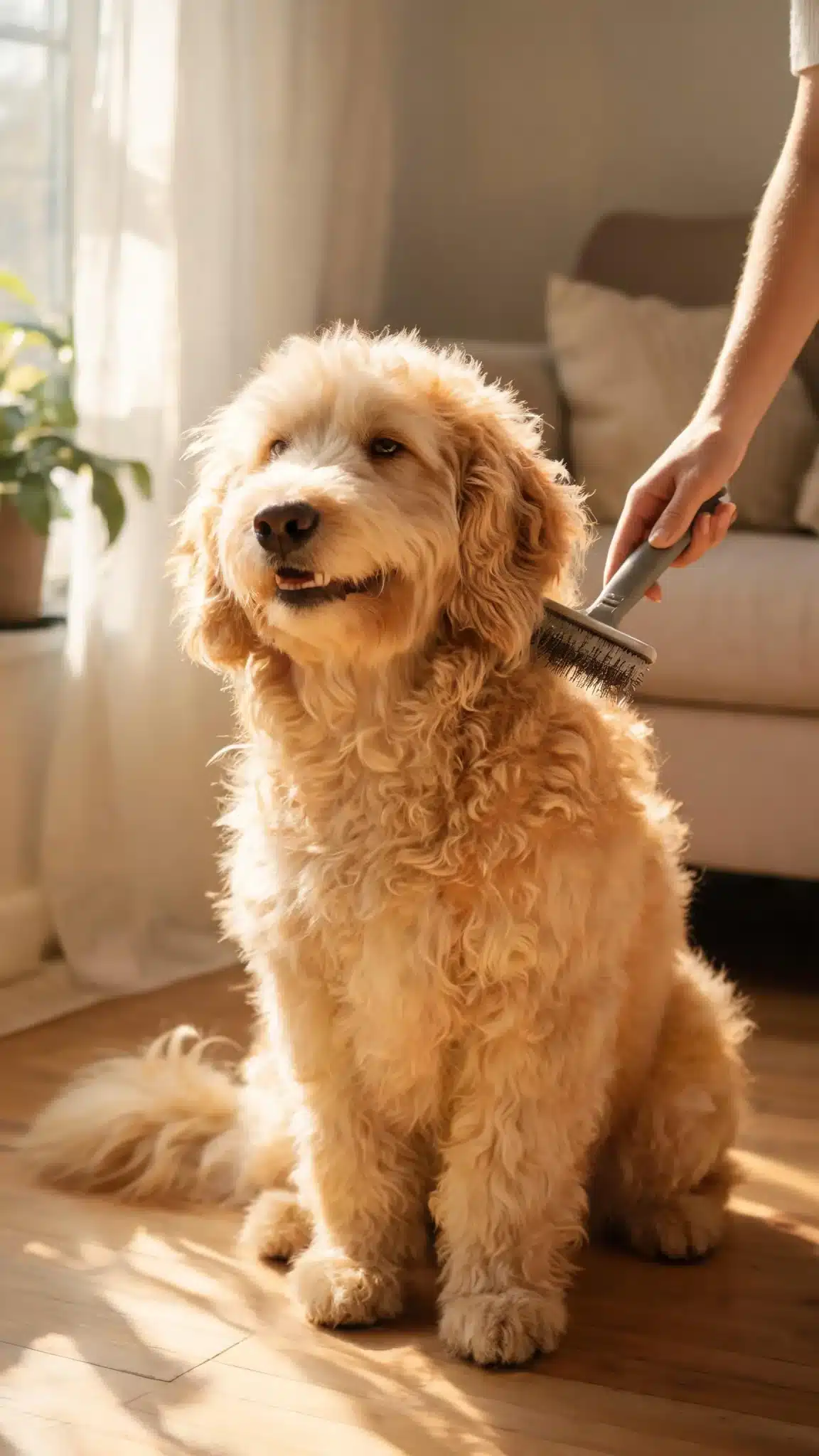 How often should I brush a wavy coat goldendoodle to prevent mats?